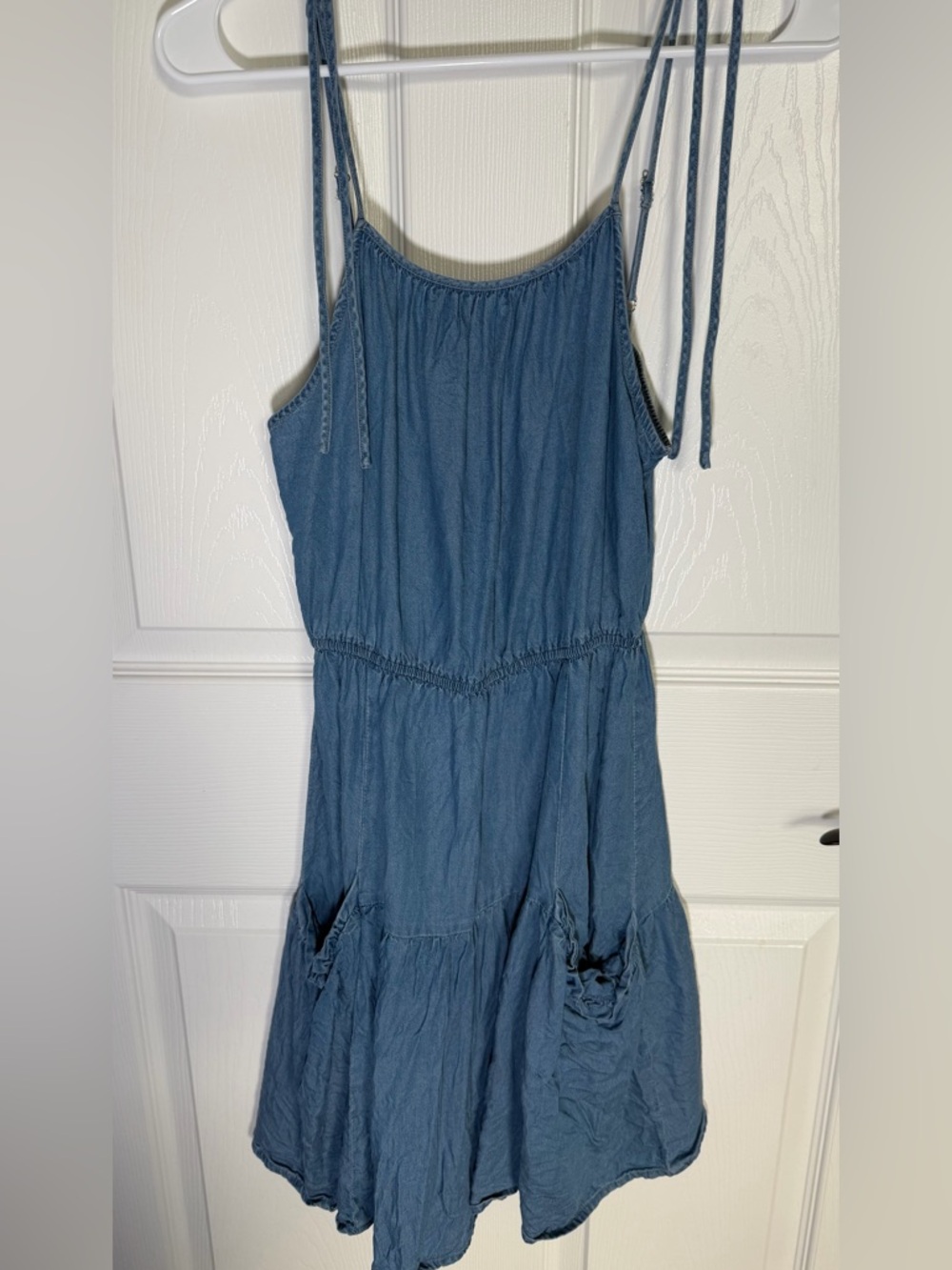 Walter Baker Medium Blue Tie-Strap Mini Dress Small - Picture 2 of 5